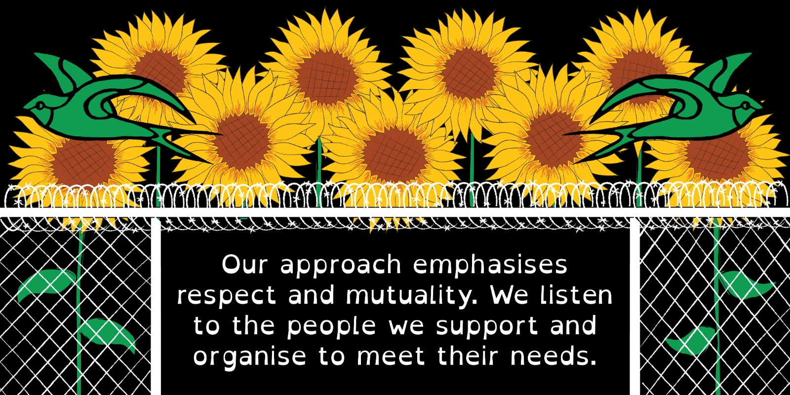 Our approach emphasises respect and mutuality. We listen to the people we support and organise to meet their needs.